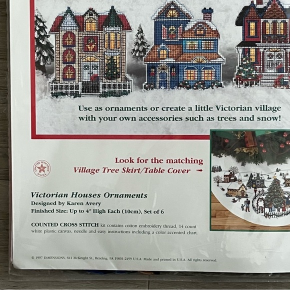 NWT Dimensions Victorian House Counted Cross Stitch Ornaments (Set of 6) - Picture 8 of 10